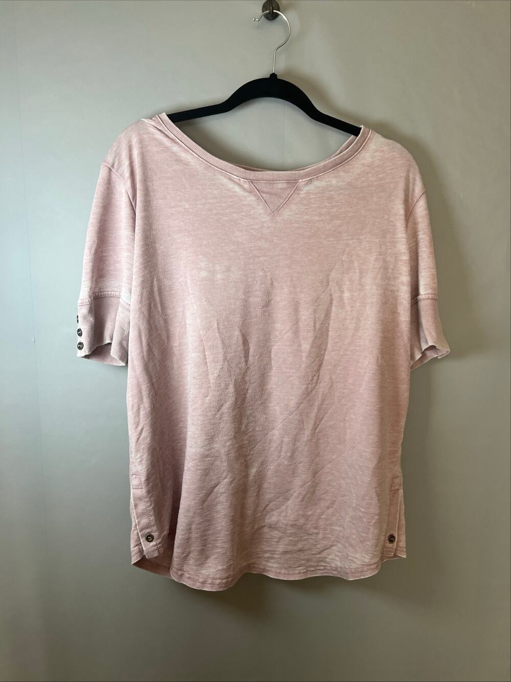 Jane + Delancey Womens Large Blush Pink Knit Top Soft Girl Faded Look Preppy